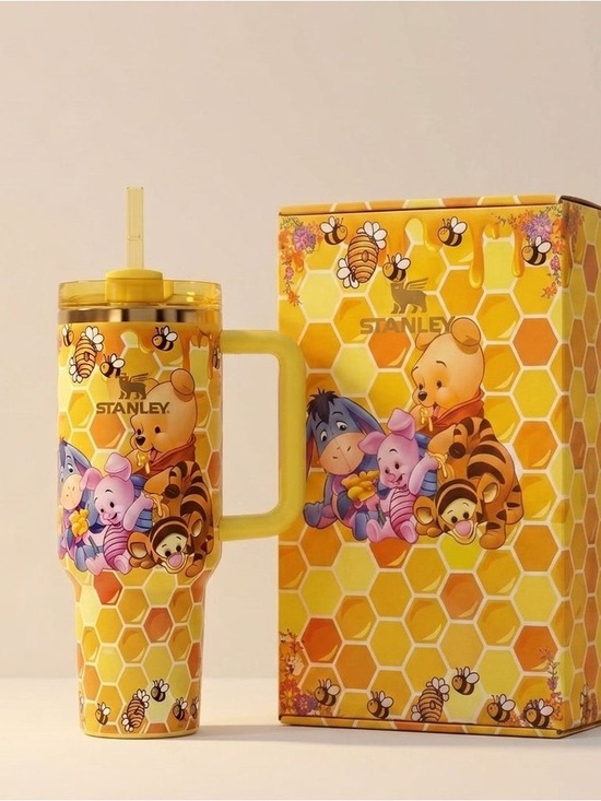 Stanley Other - Stanley Winnie the Pooh Bear Honeycombing Yellow Tumbler Bee Straw gift box